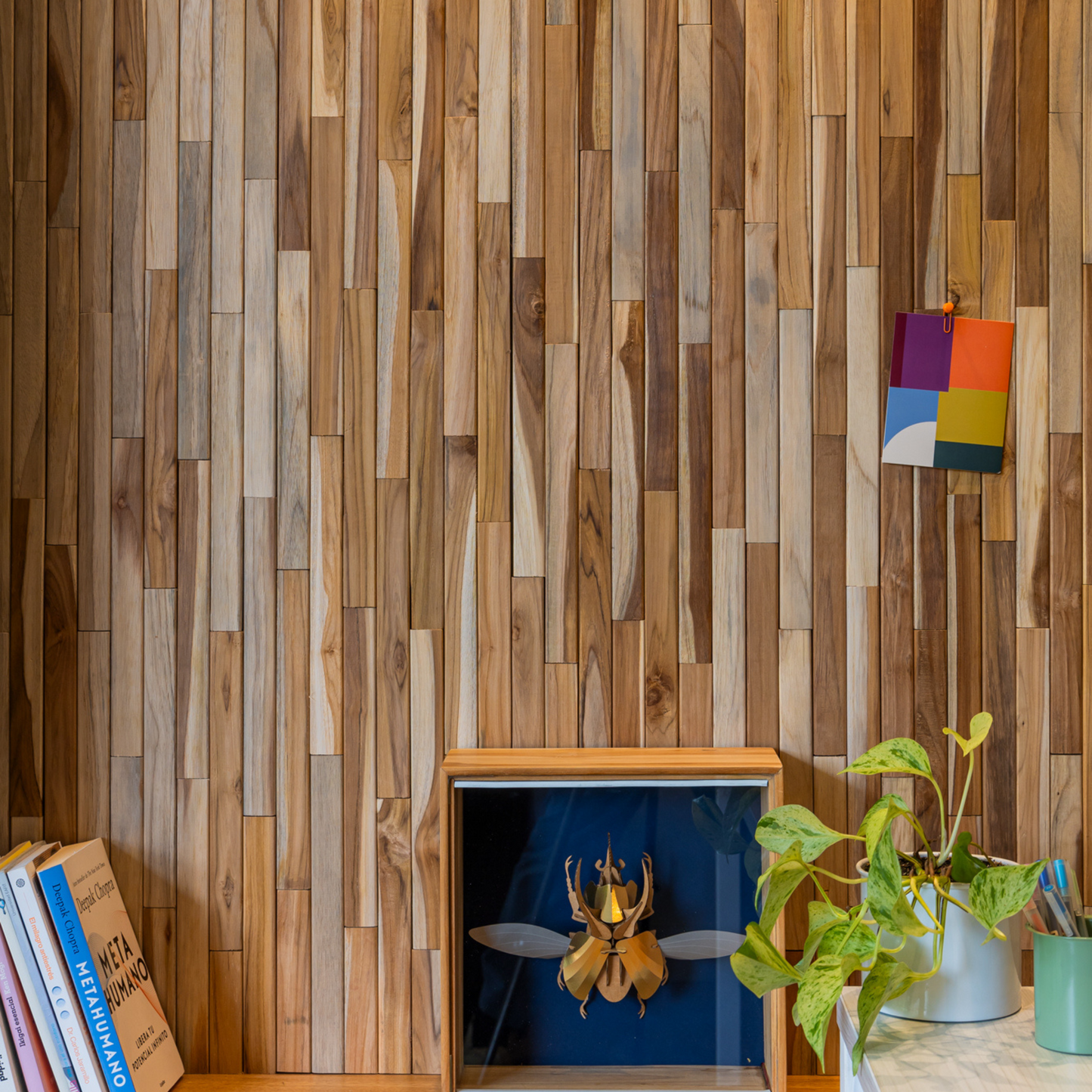 Terra Long Hardwood Teak Wall Panels