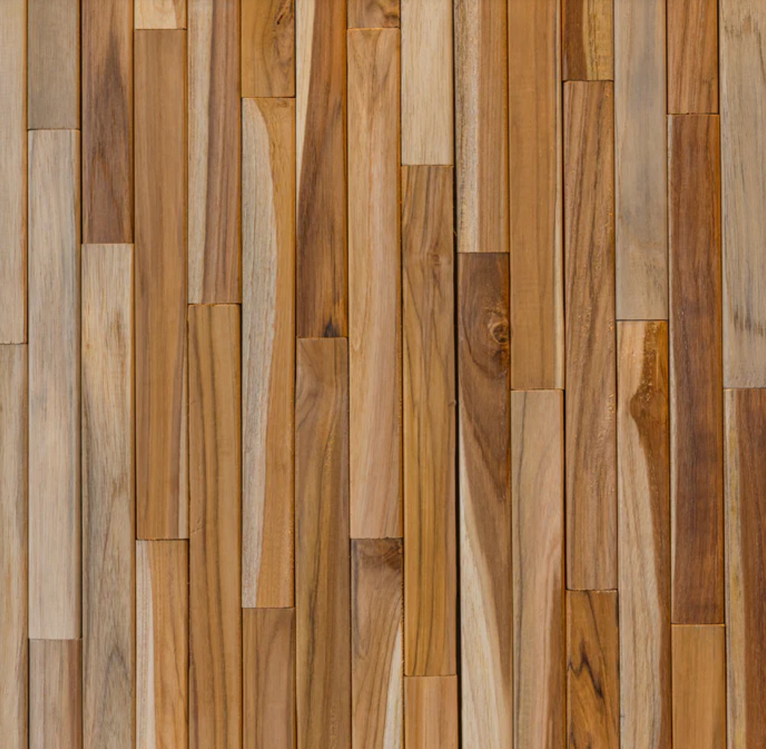 Terra Long Hardwood Teak Wall Panels